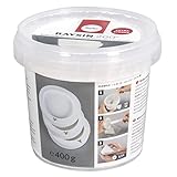 Rayher 34405102 Raysin 200 Gießpulver, 400g Eimer, Gießmasse weiß, Reliefgießpulver, lufthärtend und geruchslos