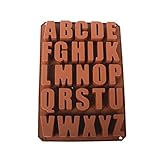 Musuntas 26 Englische Buchstaben Schokoladenformen Silikon Seifenform Kerzenformen Kueche Baking Niedliche spielzeug Silikonform Fondant Schokoladenform 34 * 22.5 * 2.5CM