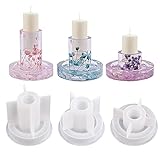 Bekecidi 3 Stück Kerzenhalter Harzform, Kerzenständer Silikonformen Epoxidharz Gießform Stumpenkerzenhalter Form DIY Dekoration Handwerk für Zuhause Party Ornament